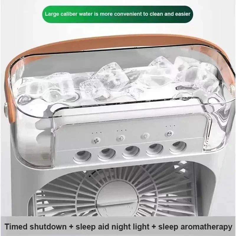 Cool Mist Fan, Air Cooler Fan, Fan With Led Light, USB Desktop Fan, Table Fan With Humidifier, CoolBreeze Hub
