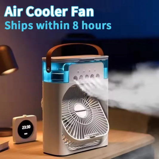 Cool Mist Fan, Air Cooler Fan, Fan With Led Light, USB Desktop Fan, Table Fan With Humidifier, CoolBreeze Hub